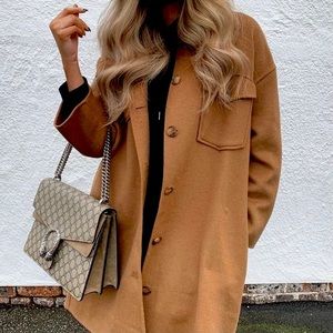 NEW Zara brown wool pea coat shacket blogger style aritzia ganna isabel marant